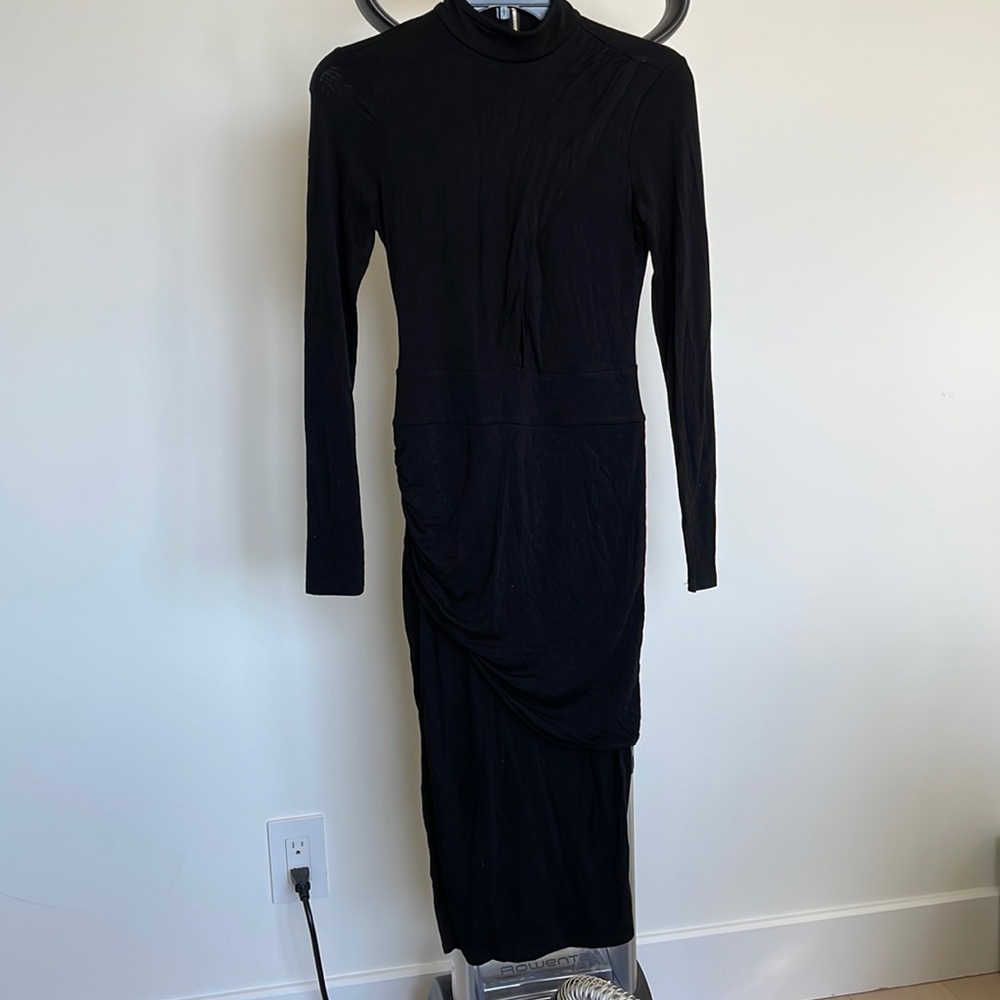 Marciano Key Hole Mockneck Black Stretchy Dress size XS (fits like medium)